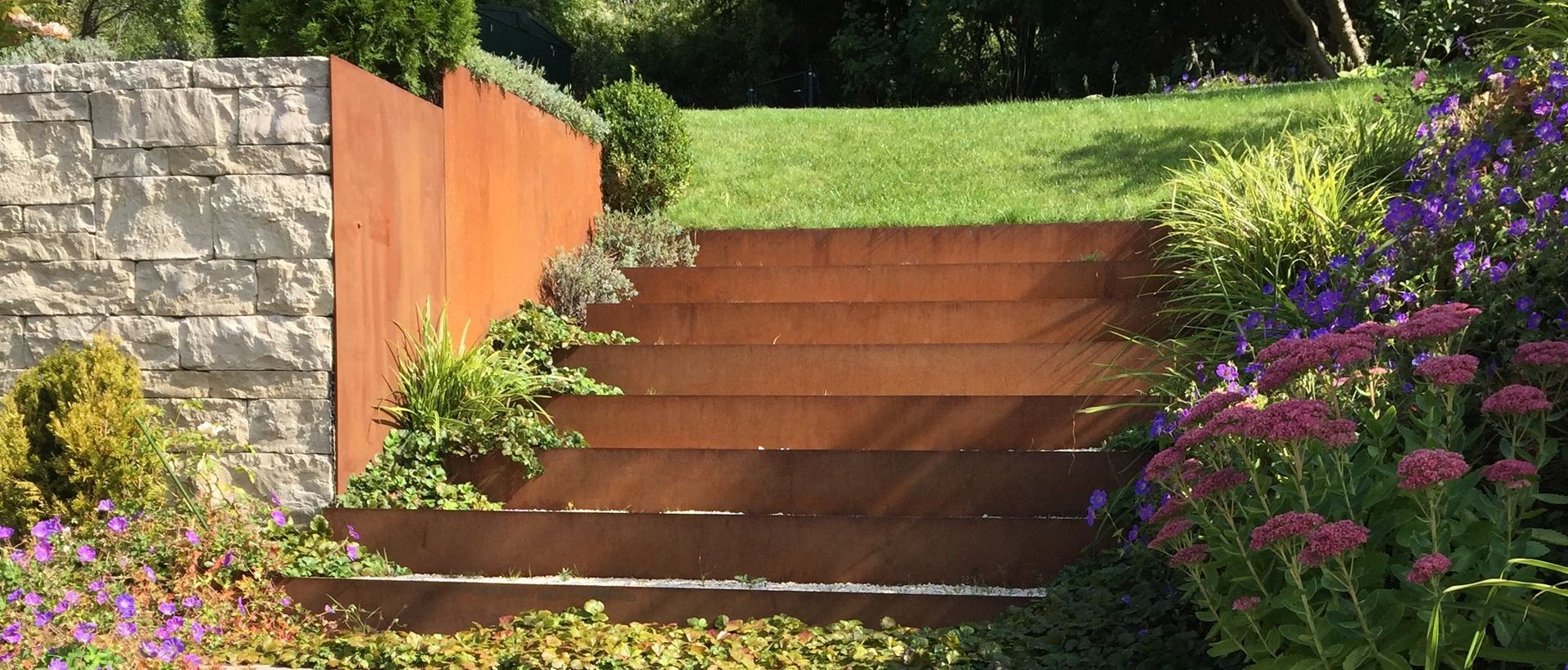 Cortenstahl Treppe